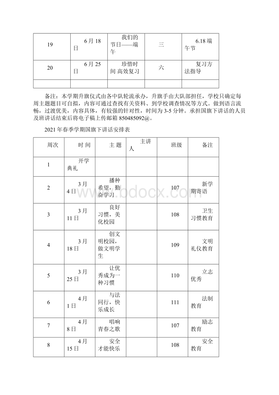 春季国旗下讲话安排表正式版Word文档下载推荐.docx_第3页