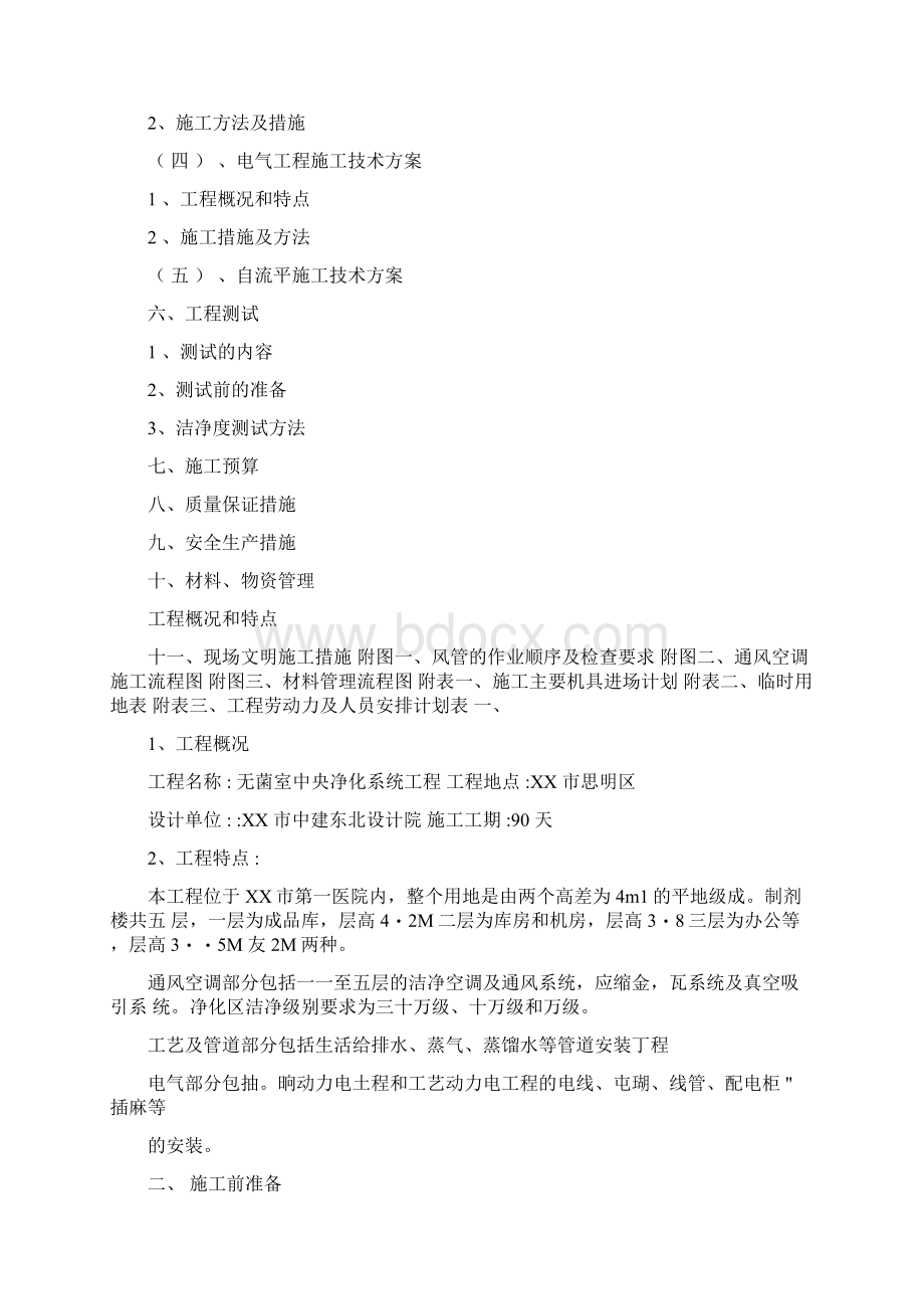 某医院无菌室中央净化系统洁净空调工程施工组织方案Word文档格式.docx_第2页