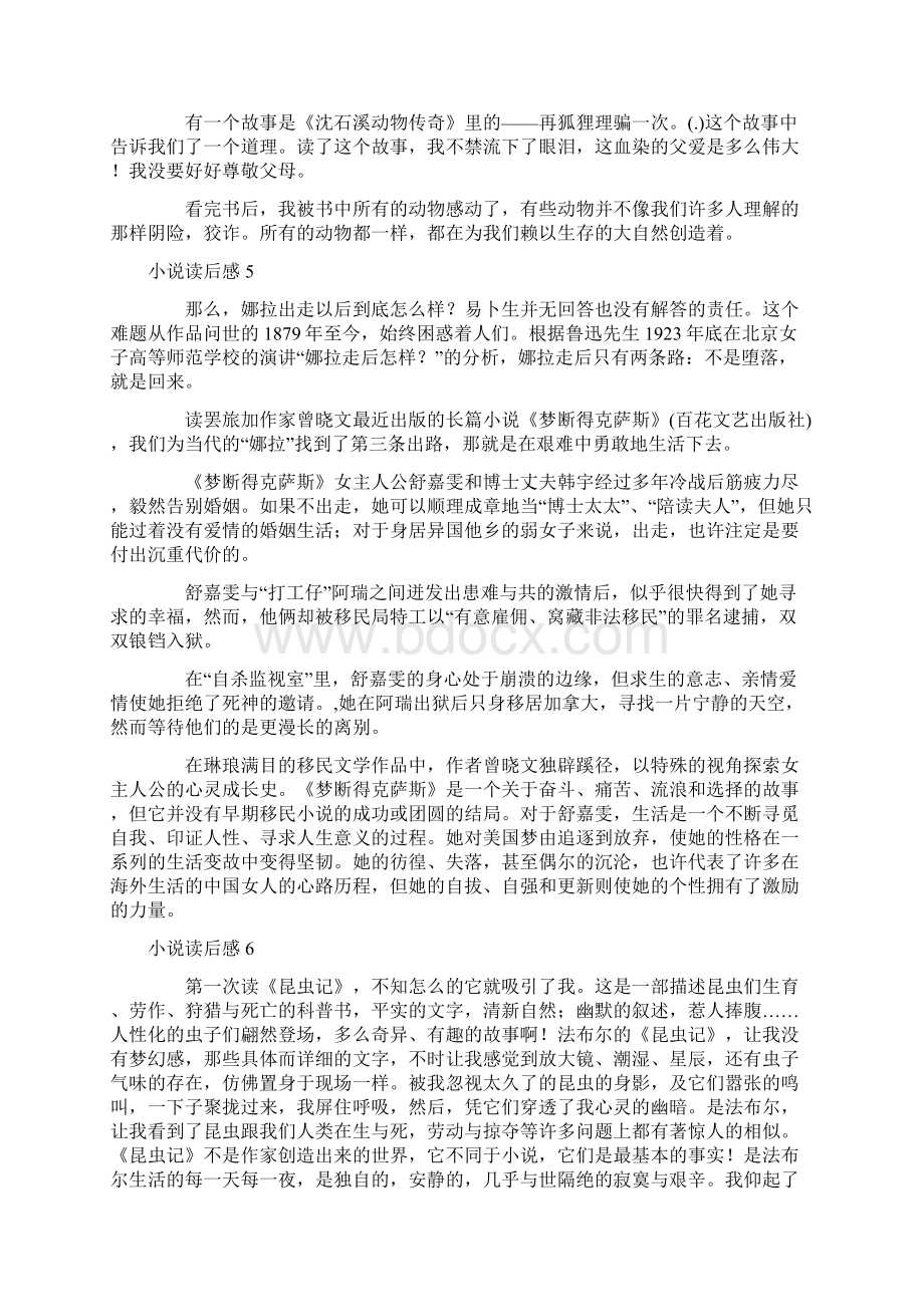 小说读后感精选10篇文档格式.docx_第3页