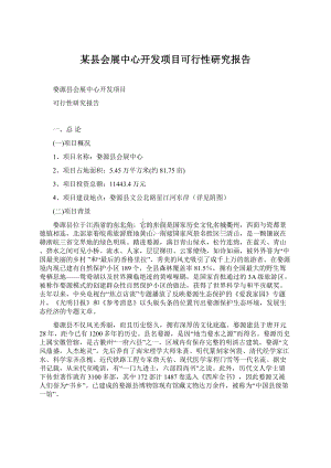 某县会展中心开发项目可行性研究报告Word文件下载.docx