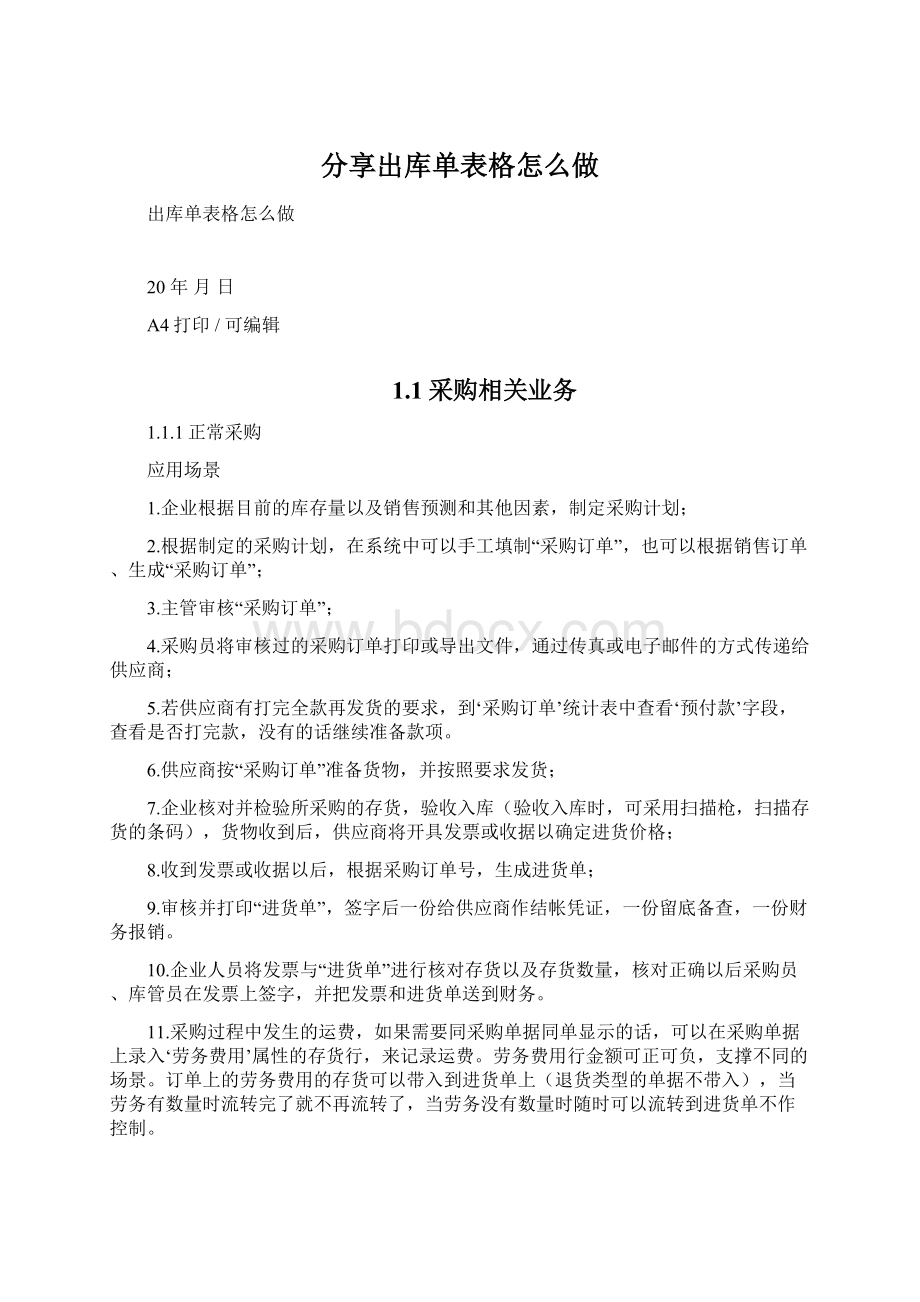 分享出库单表格怎么做Word文档格式.docx_第1页