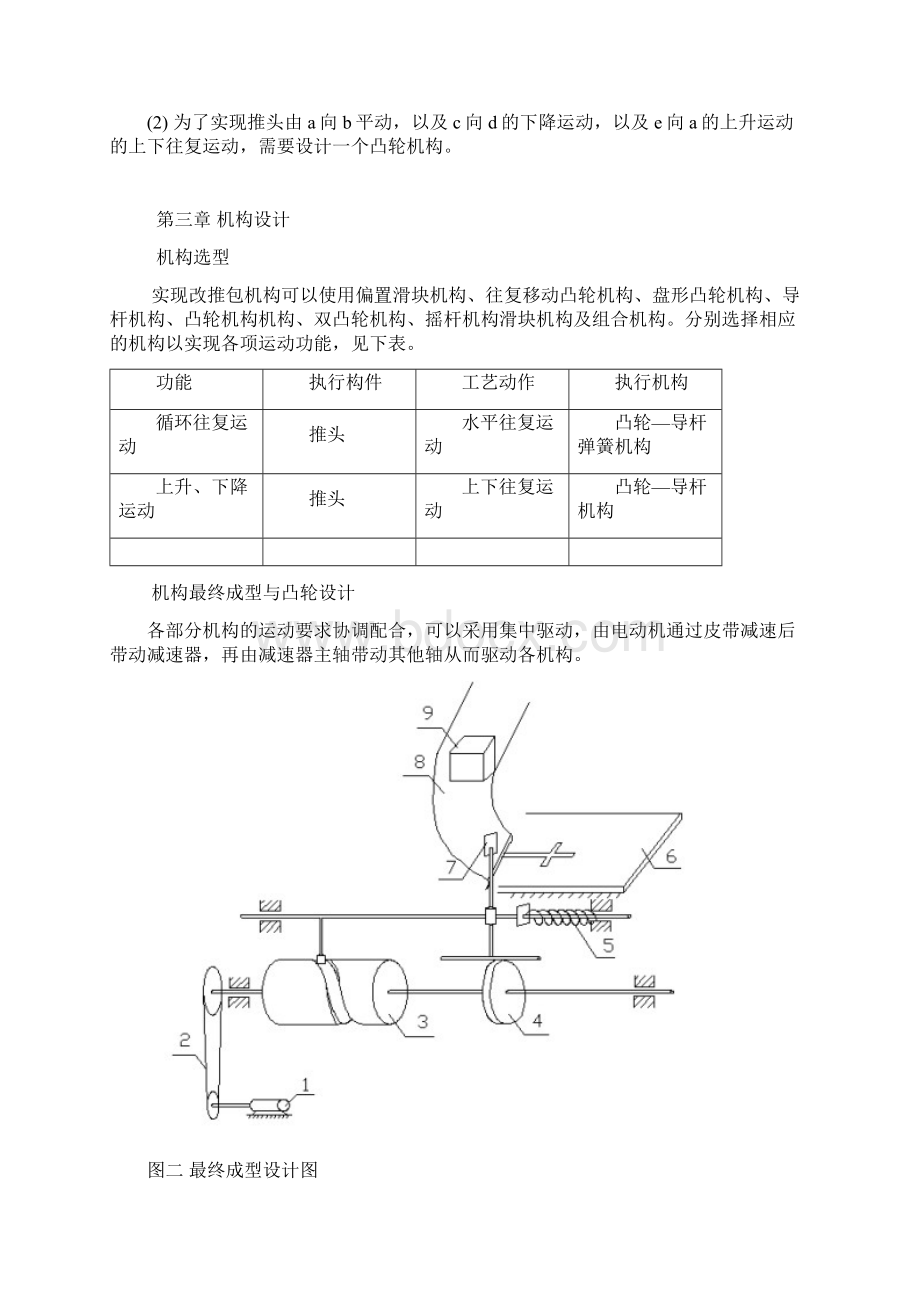 机械原理课程设计包装机包装机构设计说明书doc.docx_第3页