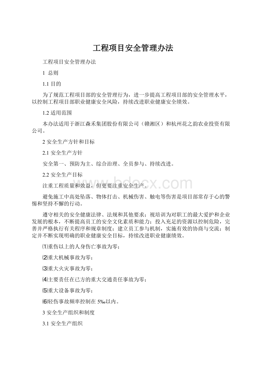 工程项目安全管理办法.docx_第1页