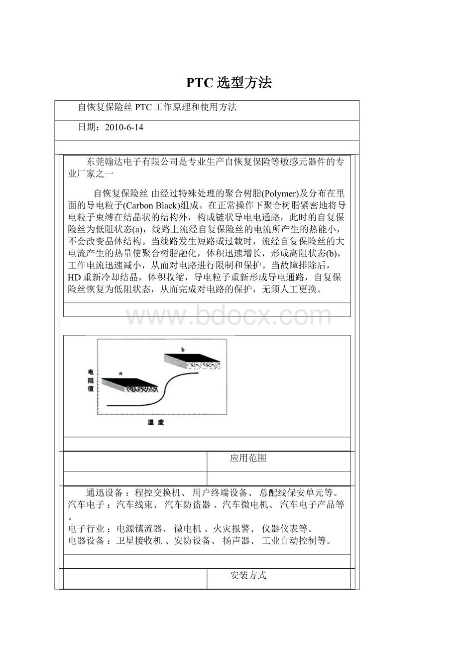 PTC选型方法.docx