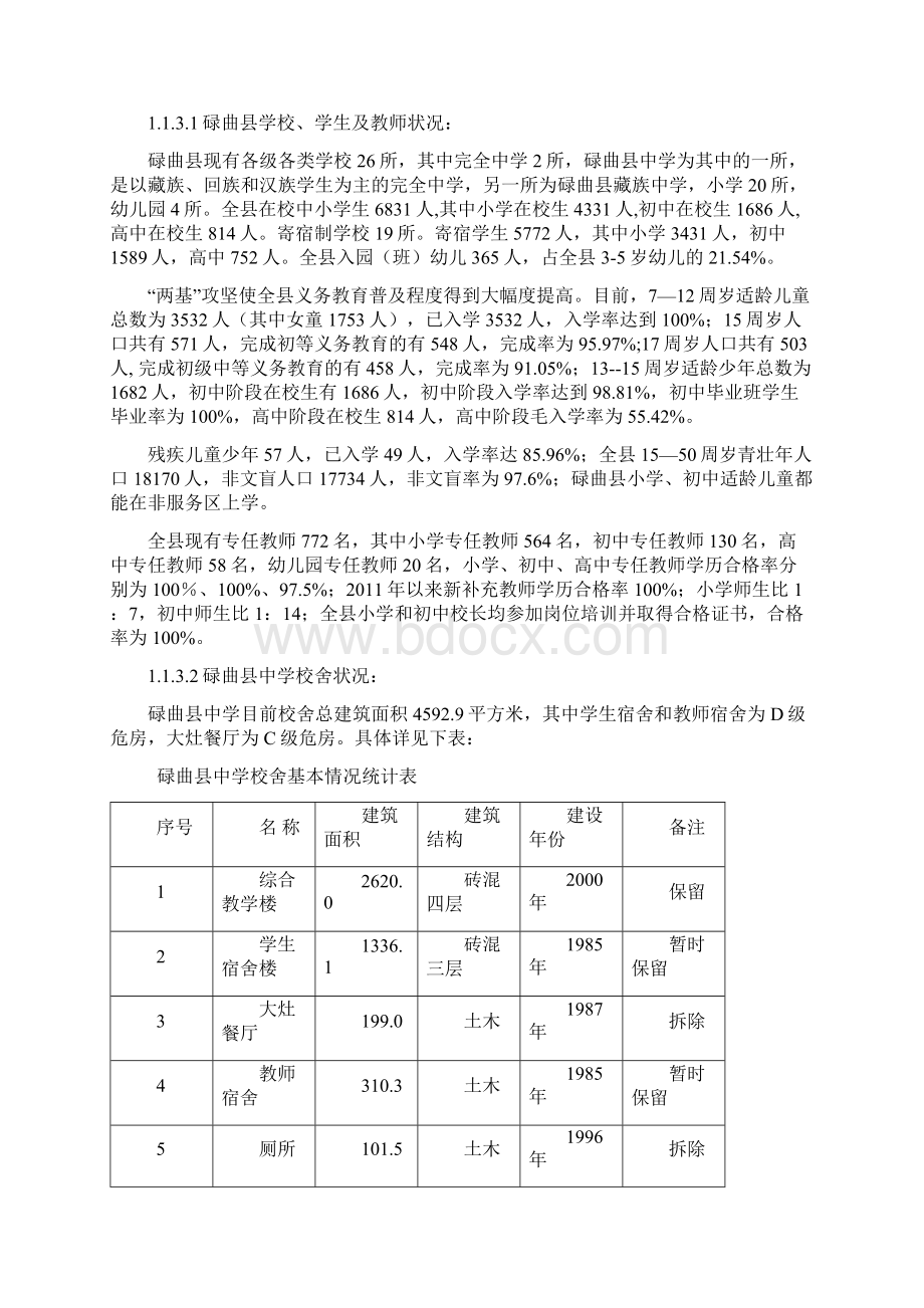 中学教学实验楼和学生宿舍楼含食堂建设项目可行性研究报告.docx_第2页