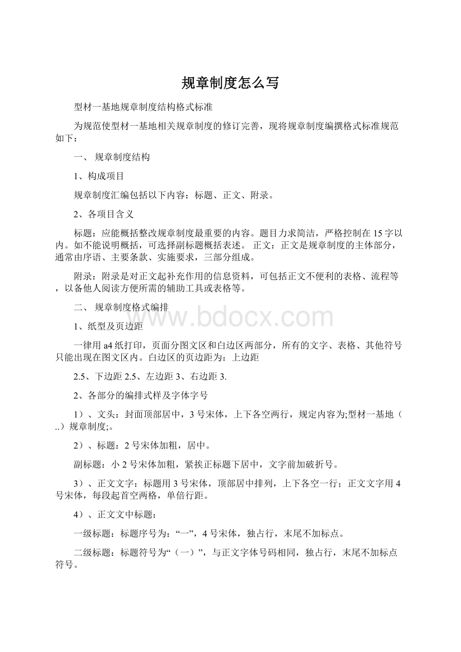 规章制度怎么写Word文件下载.docx_第1页