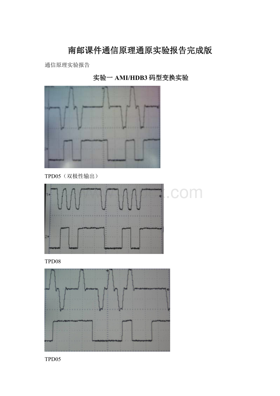 南邮课件通信原理通原实验报告完成版.docx