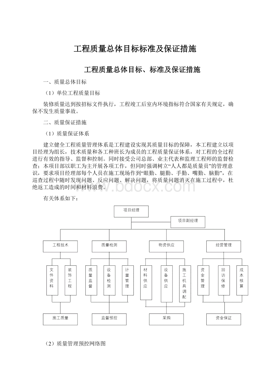 工程质量总体目标标准及保证措施.docx