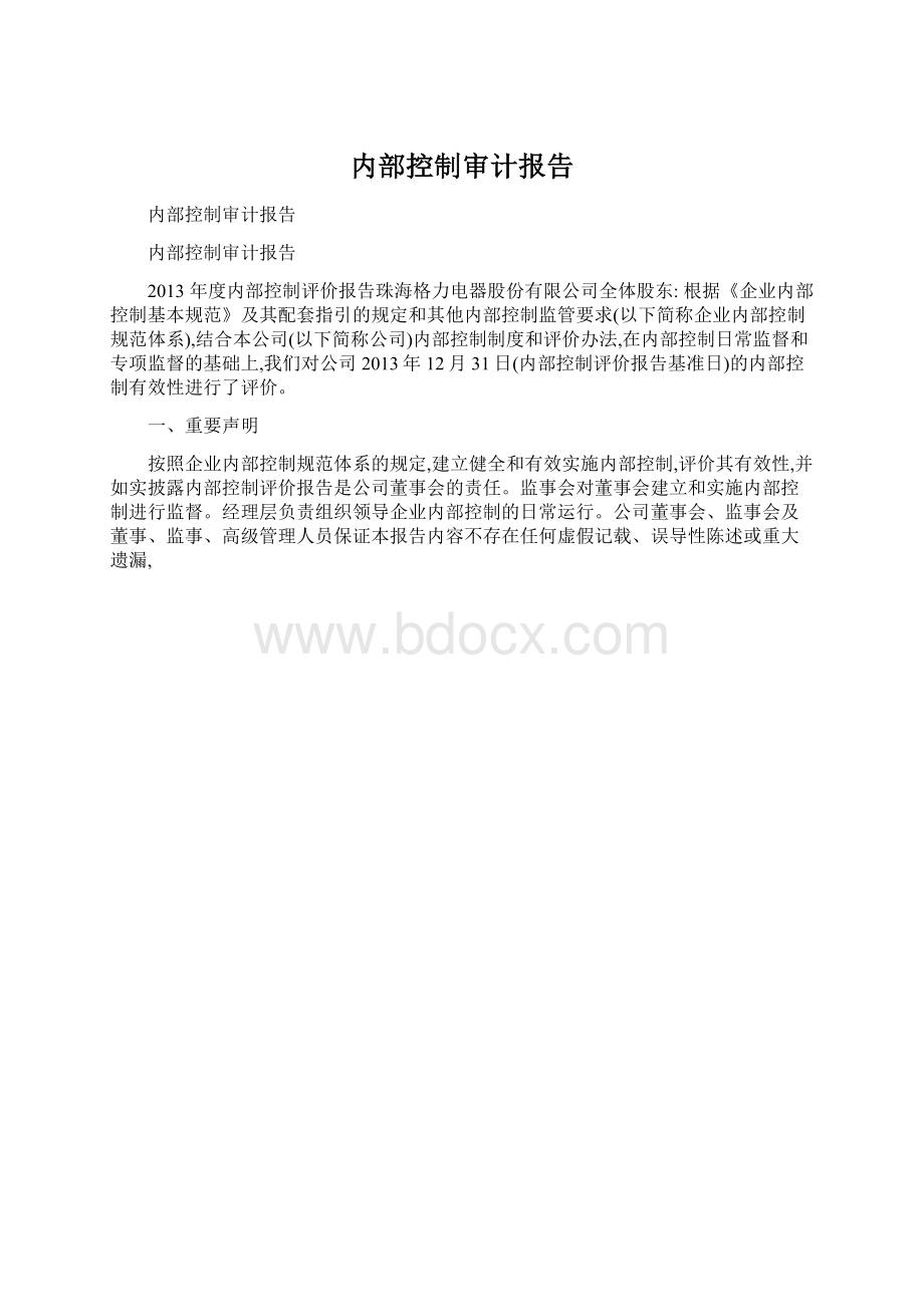 内部控制审计报告Word文件下载.docx