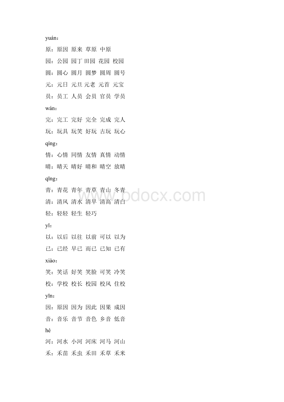 一年级语文下册期中知识点.docx_第3页