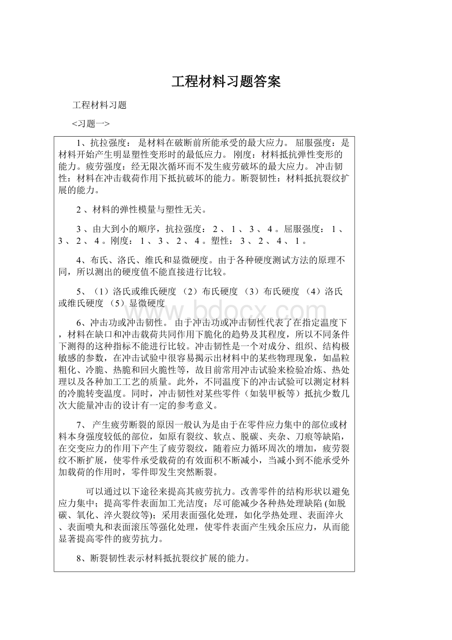 工程材料习题答案文档格式.docx