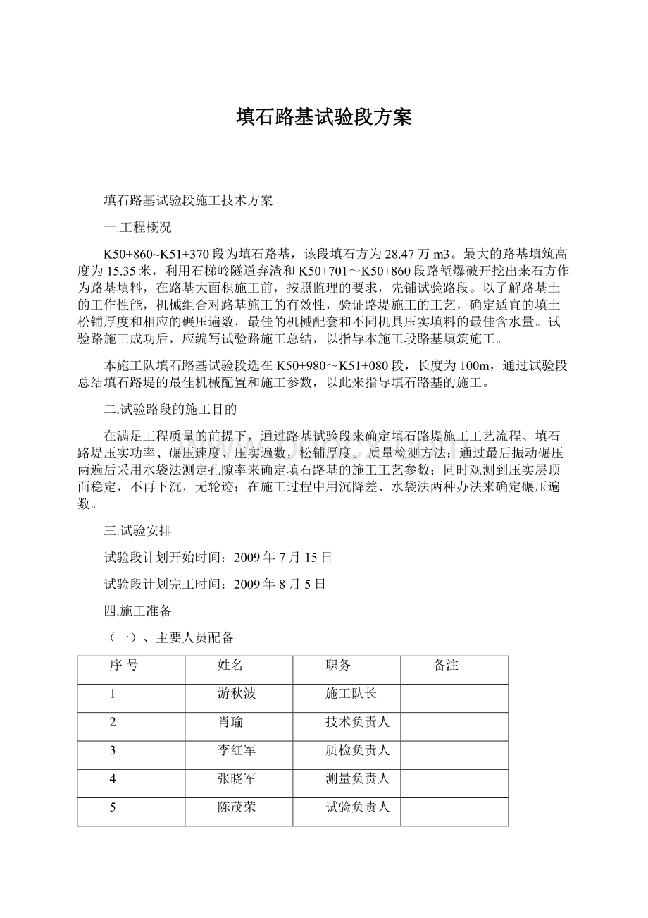 填石路基试验段方案Word文件下载.docx_第1页