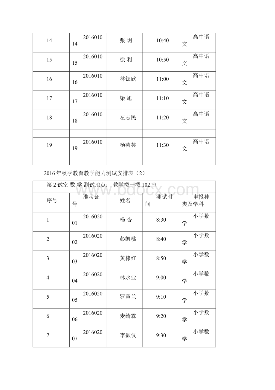 秋季教育教学能力测试安排表.docx_第2页