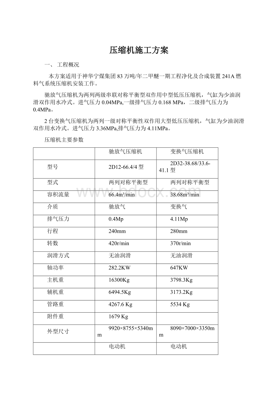 压缩机施工方案Word文件下载.docx