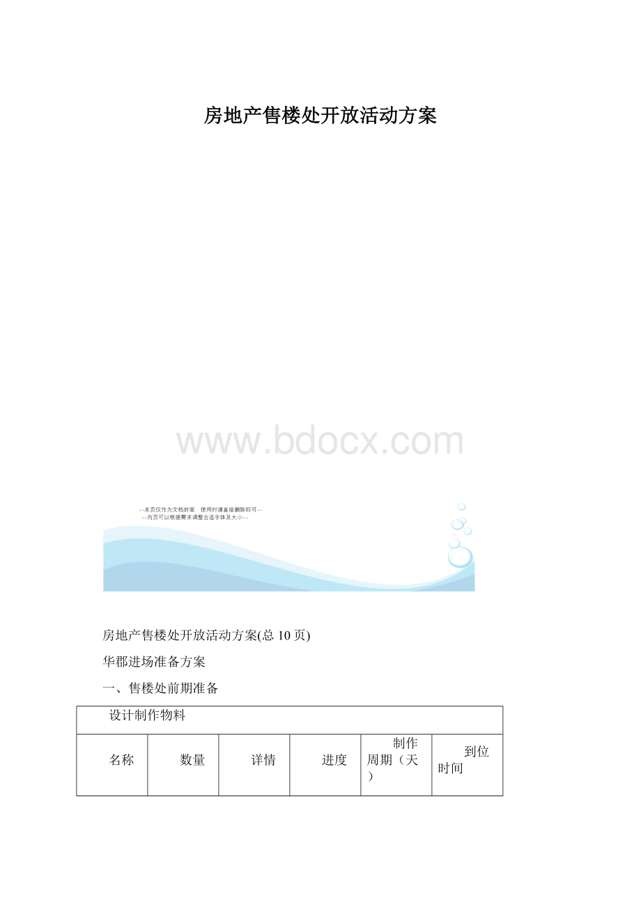 房地产售楼处开放活动方案.docx_第1页