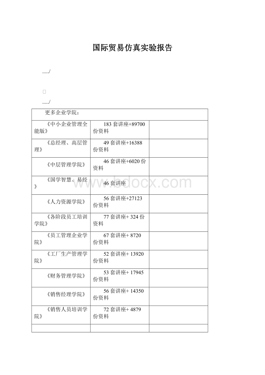 国际贸易仿真实验报告Word格式文档下载.docx_第1页