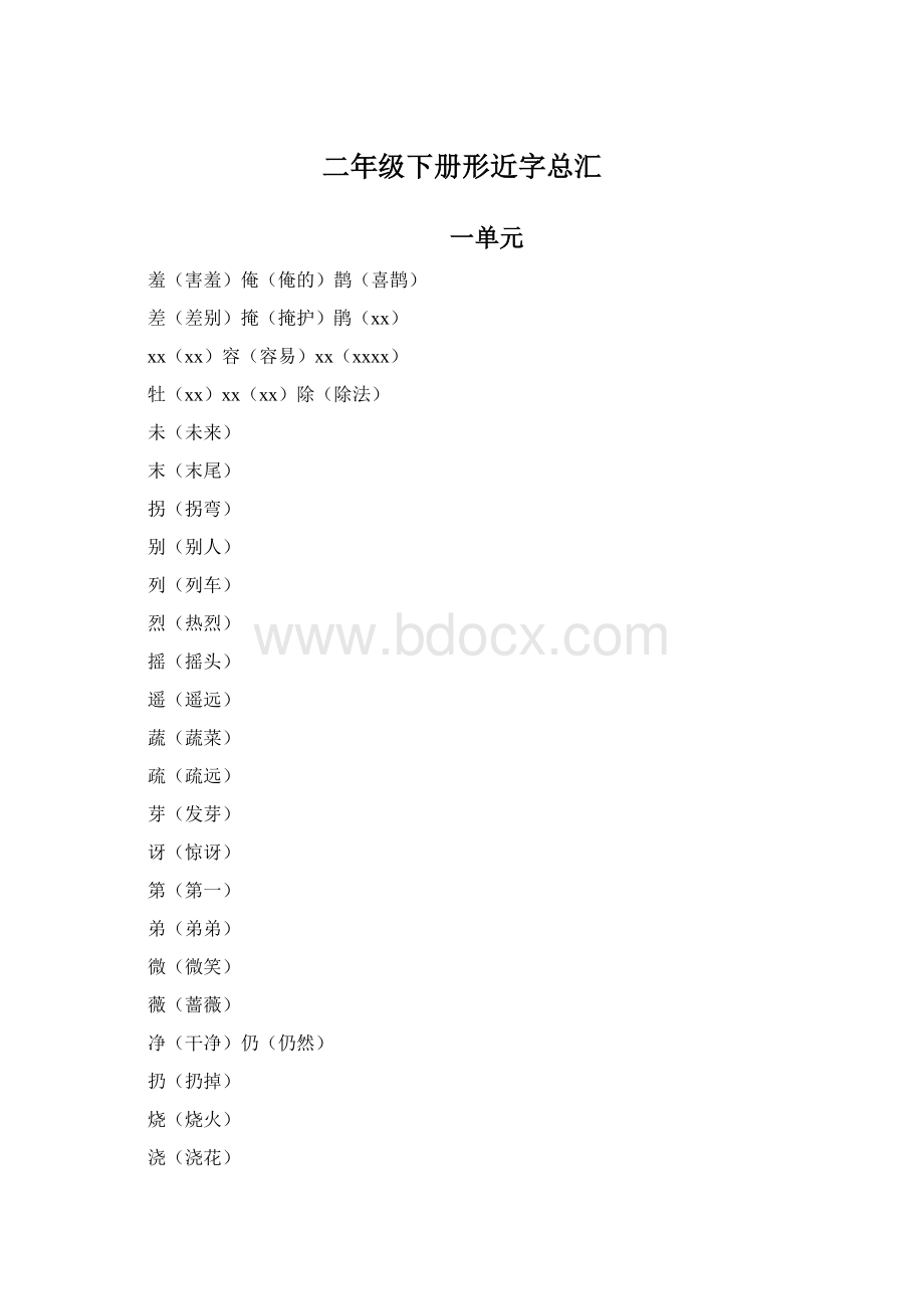 二年级下册形近字总汇Word格式文档下载.docx_第1页