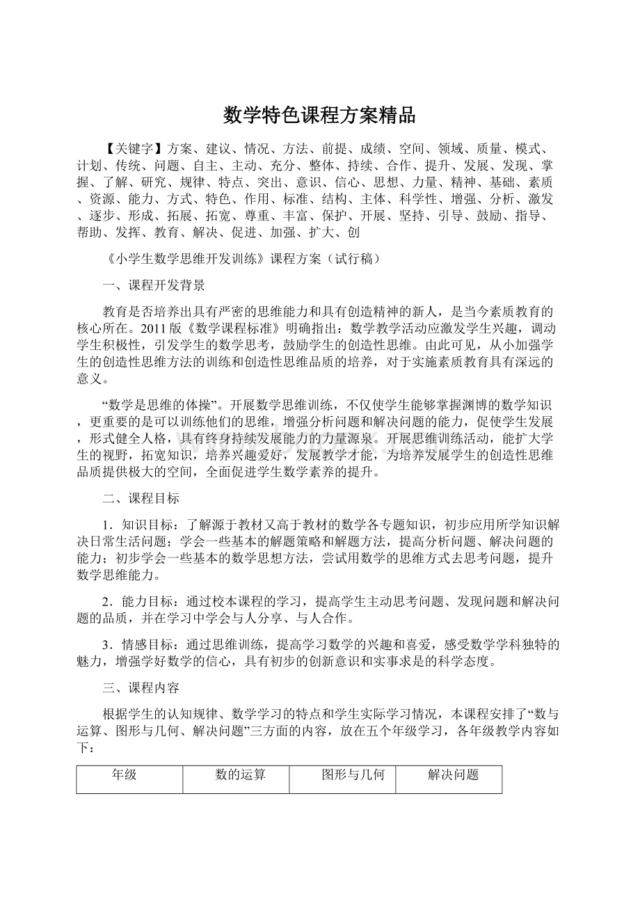 数学特色课程方案精品文档格式.docx