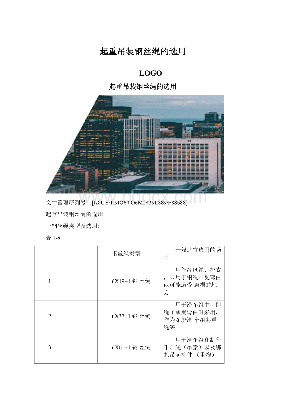 起重吊装钢丝绳的选用文档格式.docx_第1页