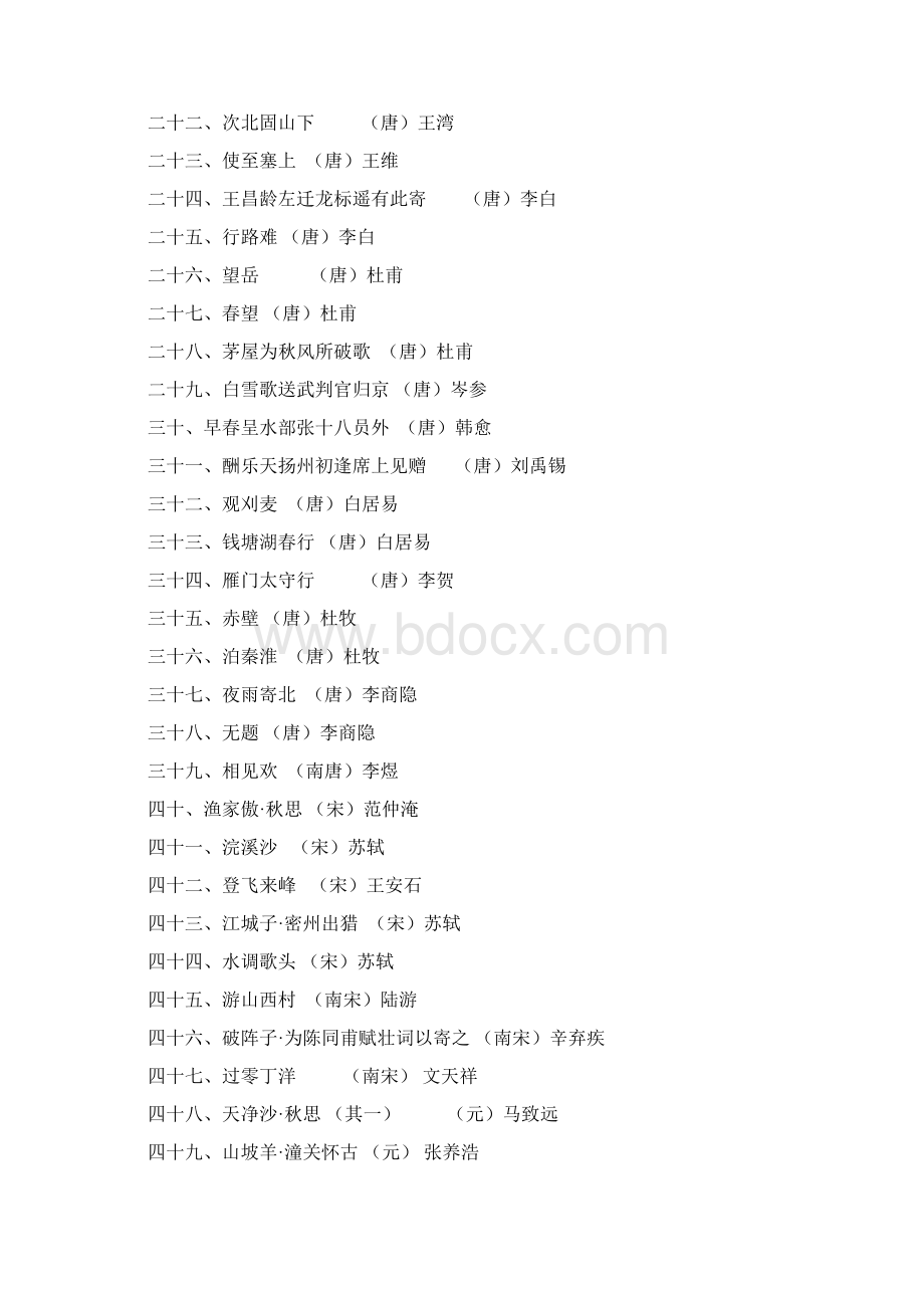 初中古诗词必背五十首Word文件下载.docx_第2页