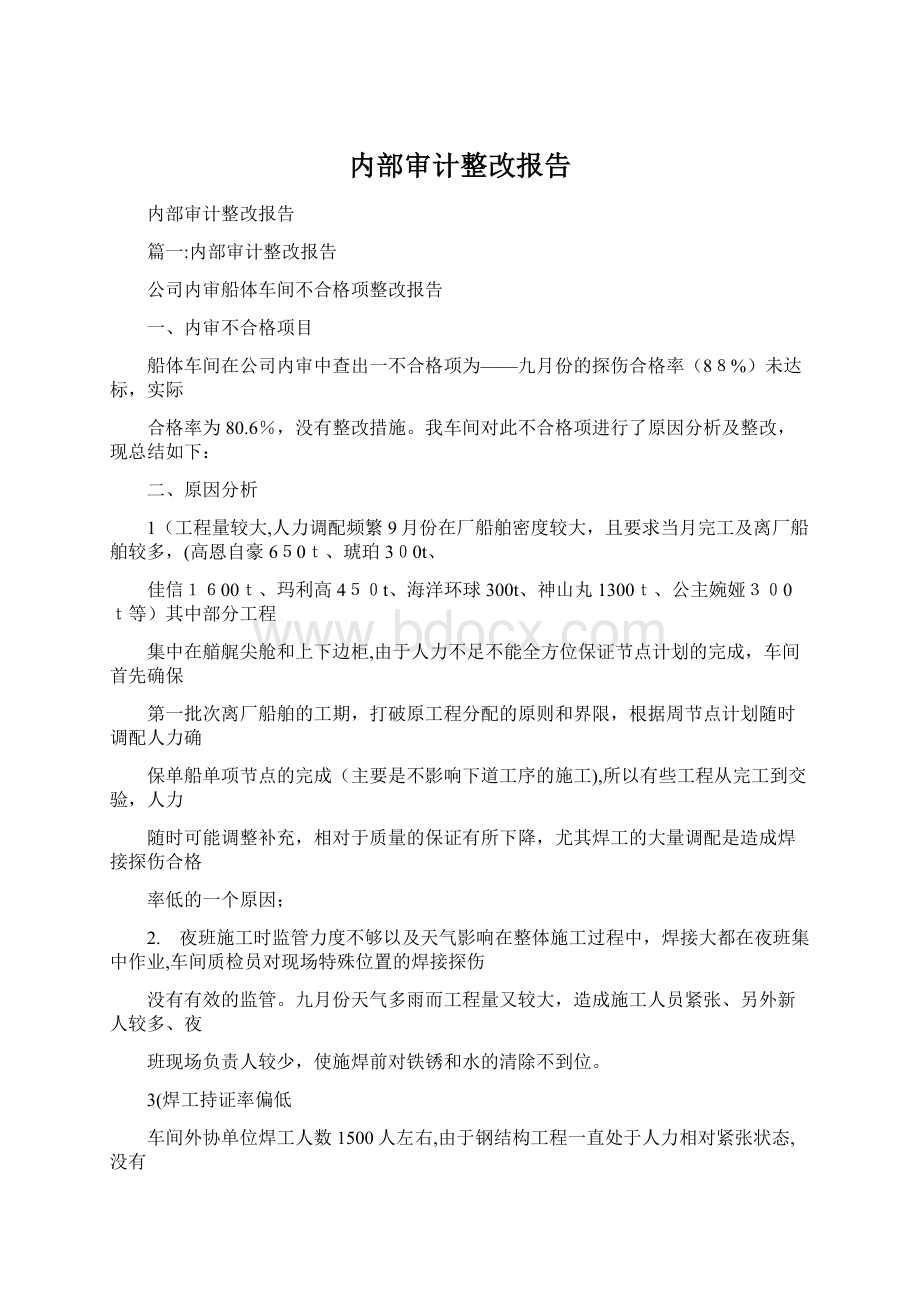 内部审计整改报告Word格式.docx_第1页