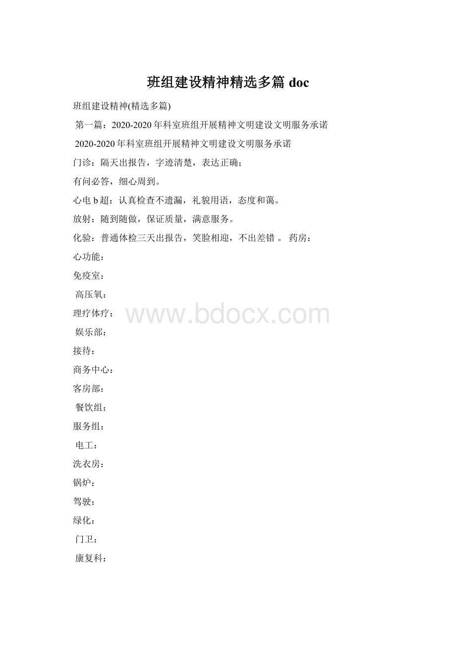 班组建设精神精选多篇docWord文件下载.docx_第1页