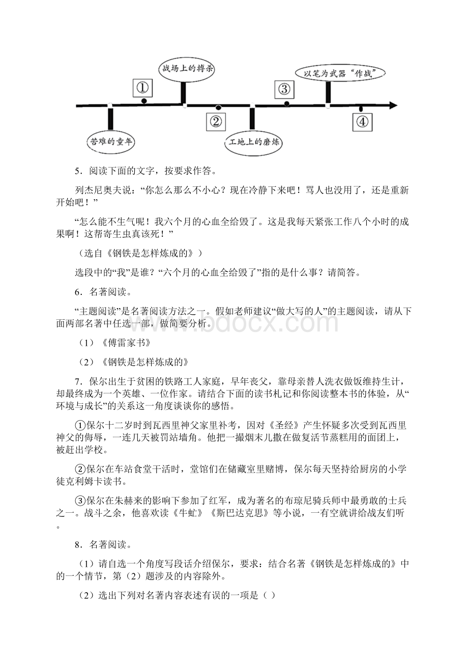 《钢铁是怎样炼成》练习题及参考答案复习练习.docx_第2页