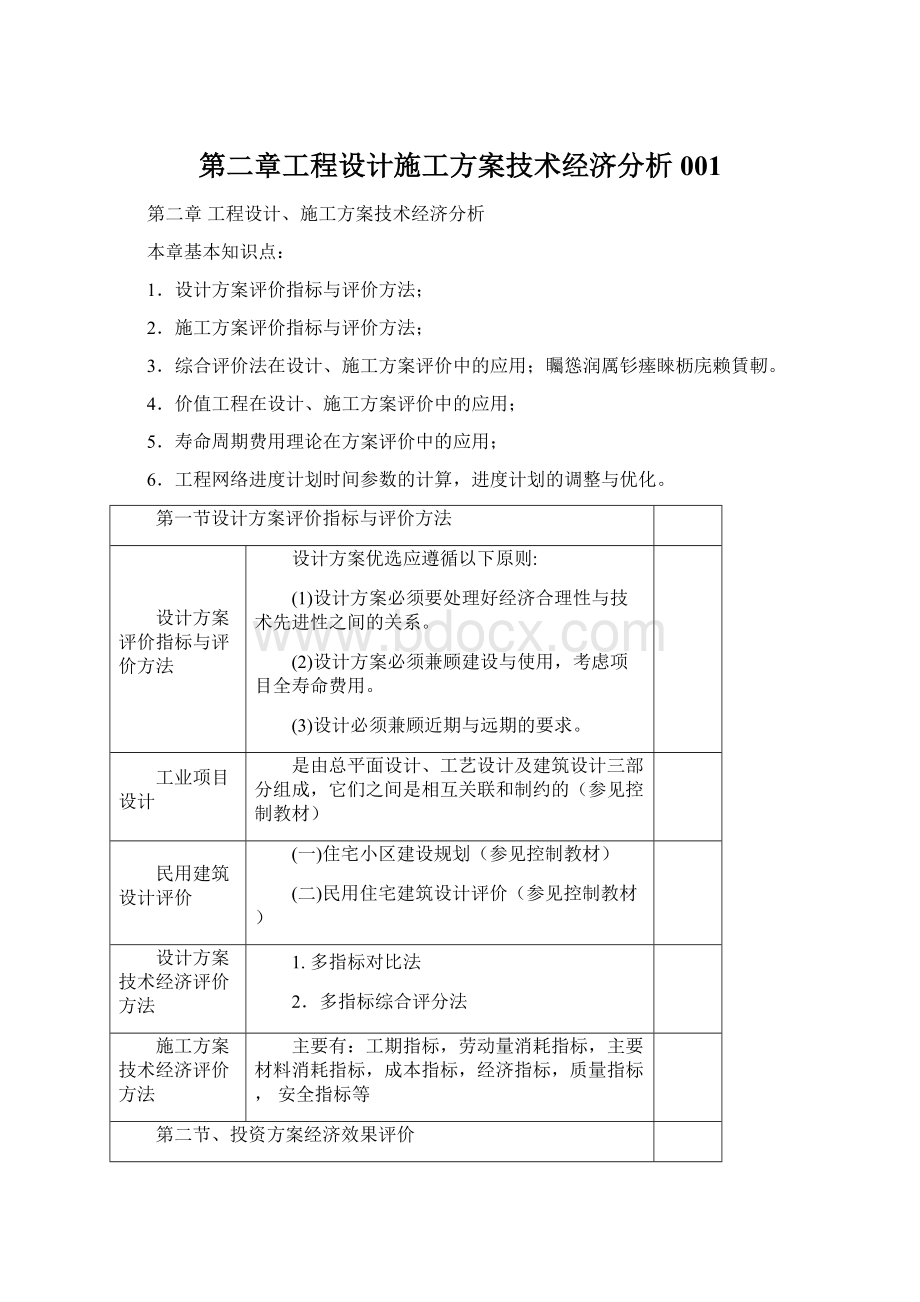 第二章工程设计施工方案技术经济分析001.docx_第1页