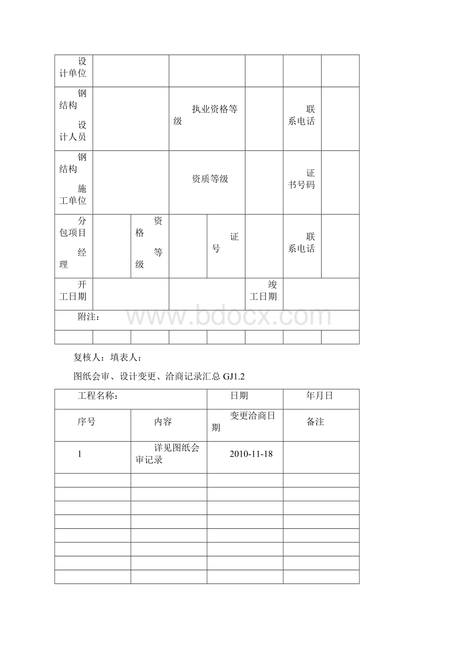 钢结构工程验收表格全套Word格式文档下载.docx_第2页