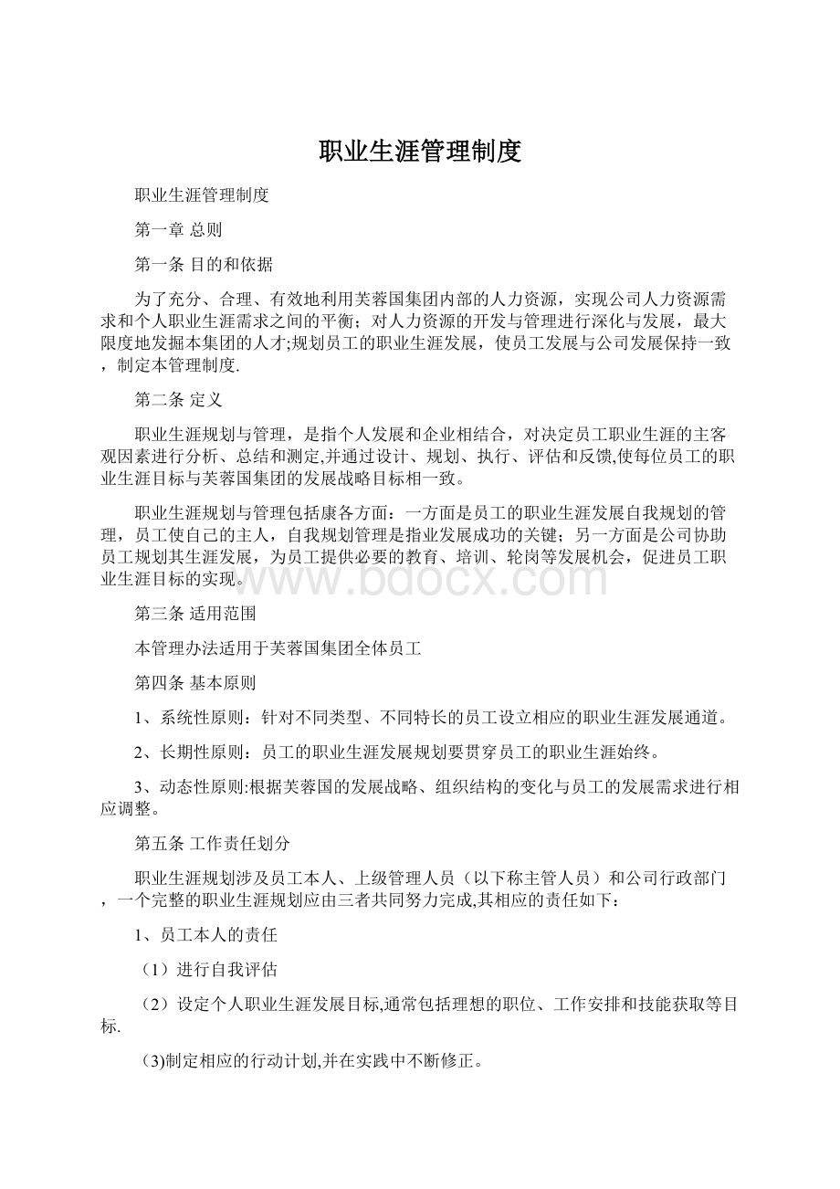 职业生涯管理制度Word格式文档下载.docx