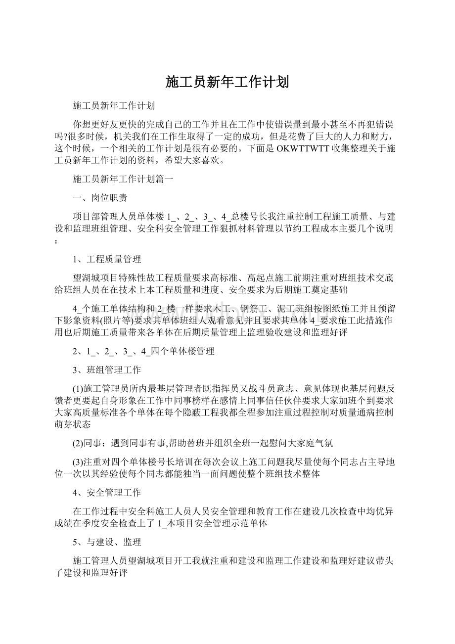 施工员新年工作计划.docx