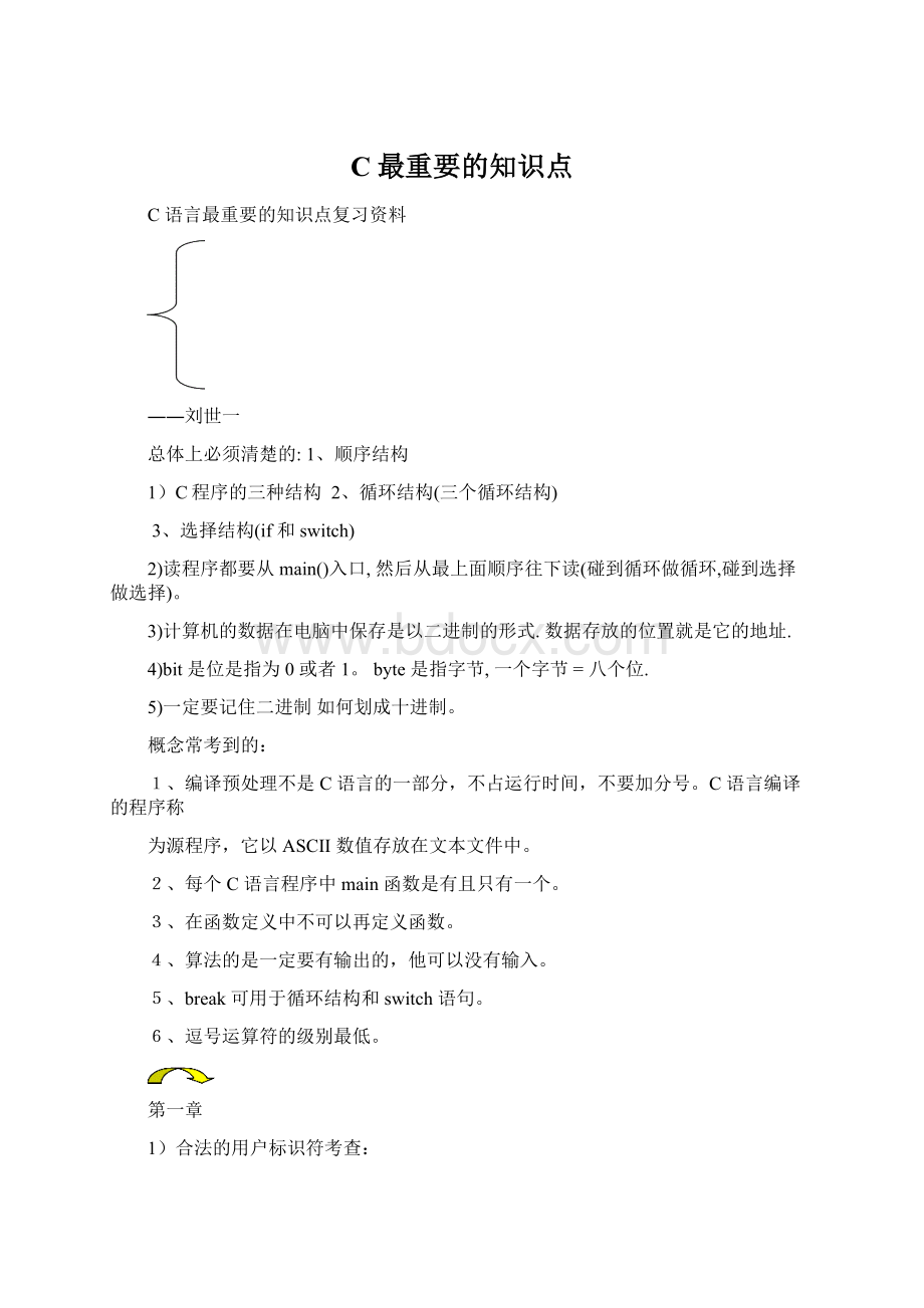 C最重要的知识点Word文档下载推荐.docx