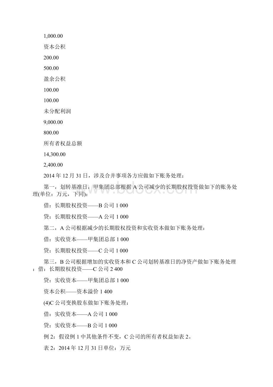 同一控制下的关联企业之间无偿划转股权或资产的会计与税务处理.docx_第2页