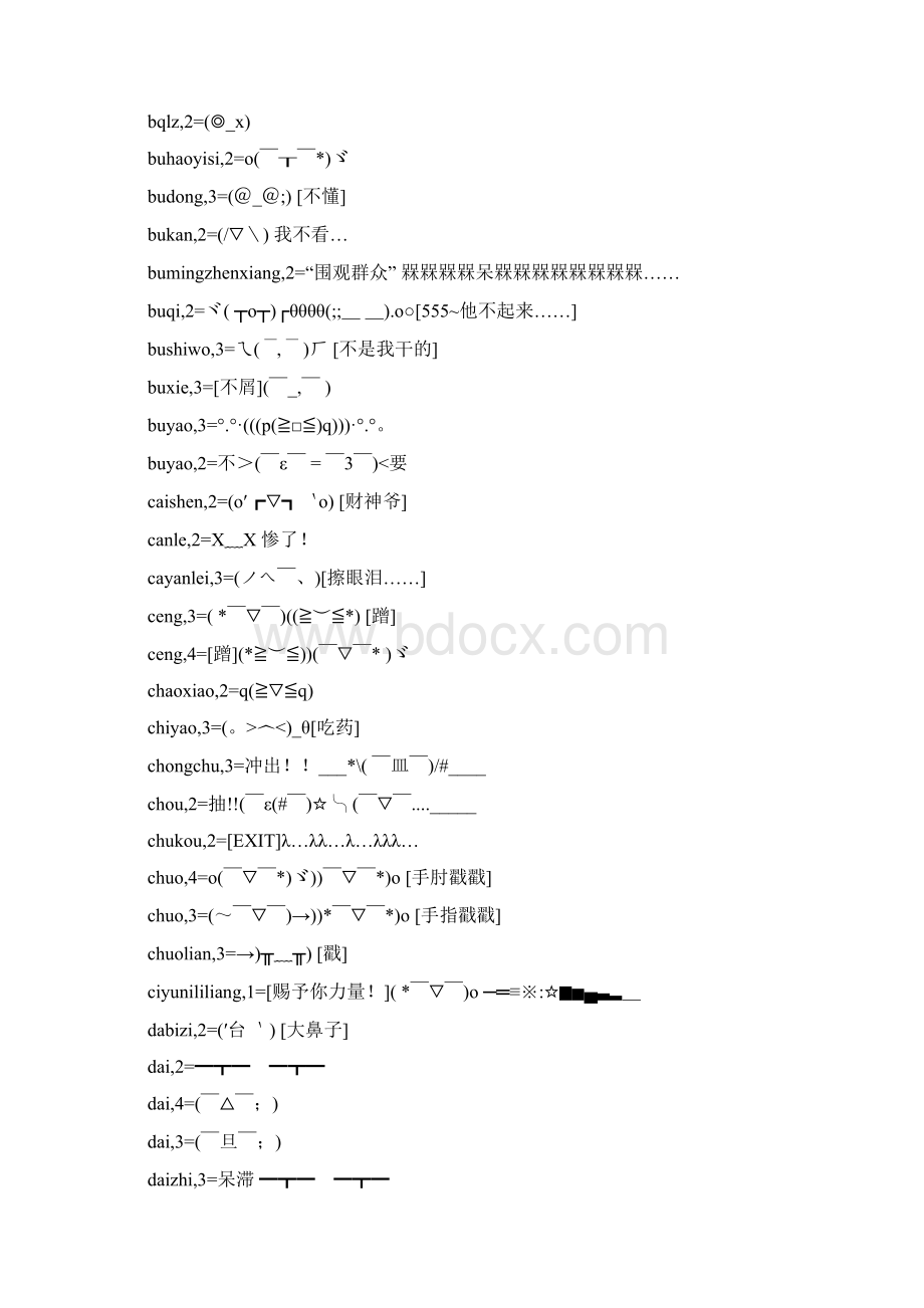 自己整理的一些很可爱的颜文字.docx_第3页