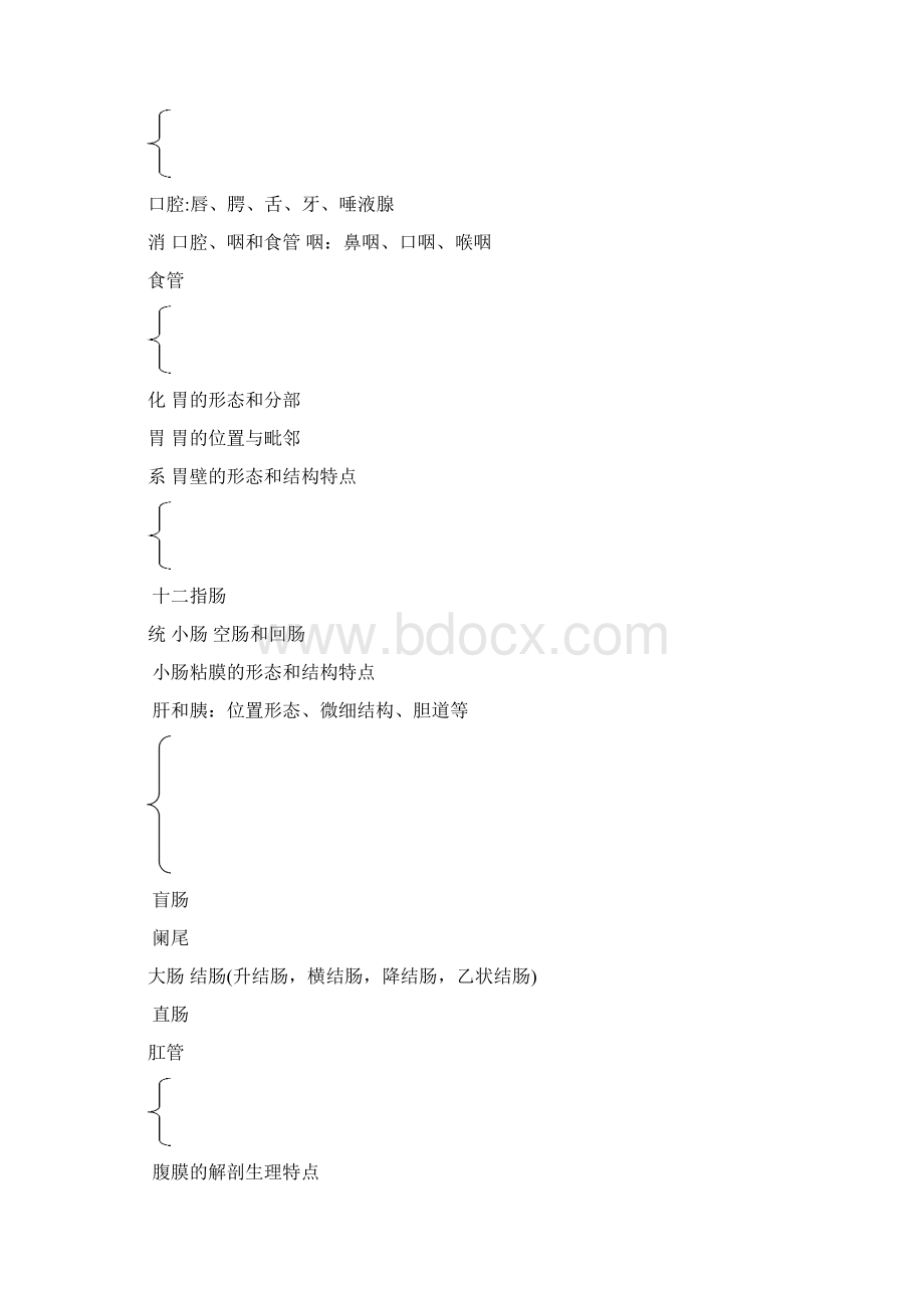 人体解剖学课后习题消化系统含答案Word文档下载推荐.docx_第2页