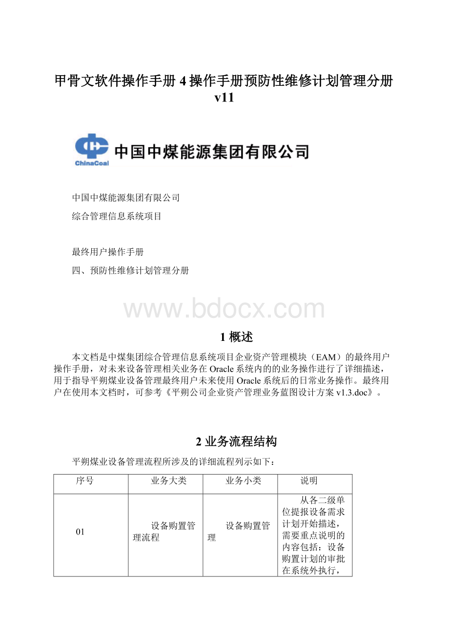 甲骨文软件操作手册4操作手册预防性维修计划管理分册v11.docx