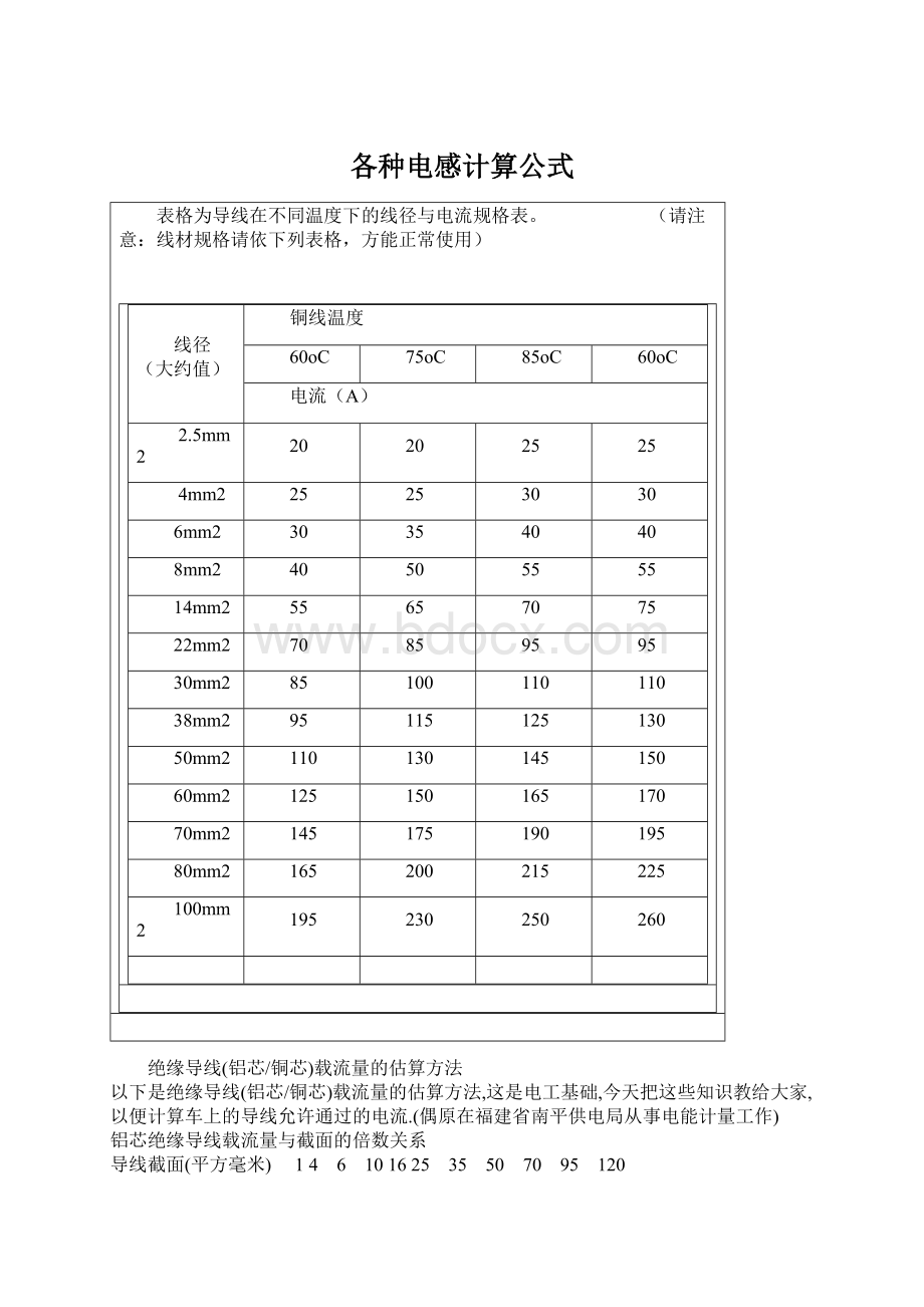 各种电感计算公式文档格式.docx