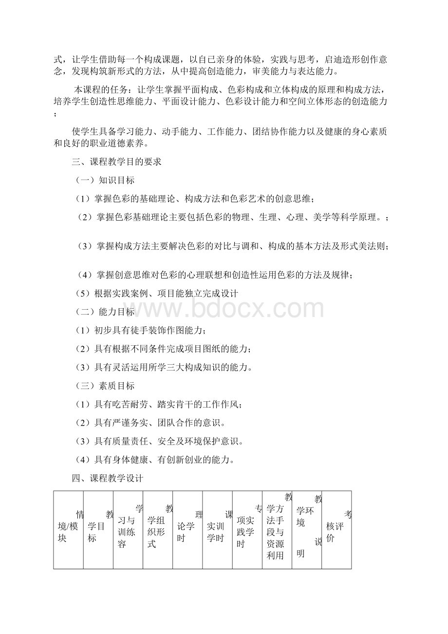 环境艺术设计三大构成课程标准Word文件下载.docx_第2页