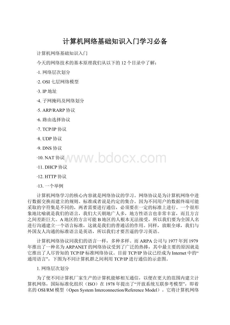 计算机网络基础知识入门学习必备.docx_第1页