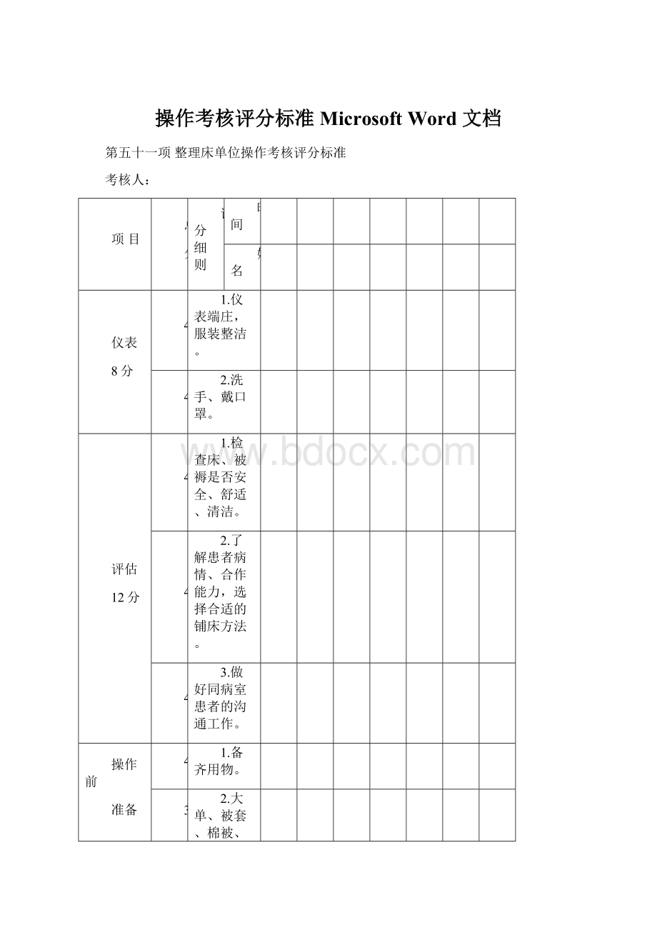 操作考核评分标准Microsoft Word 文档Word文件下载.docx