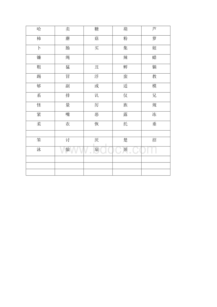 小学二年级字卡模版A4打印版Word文件下载.docx_第3页