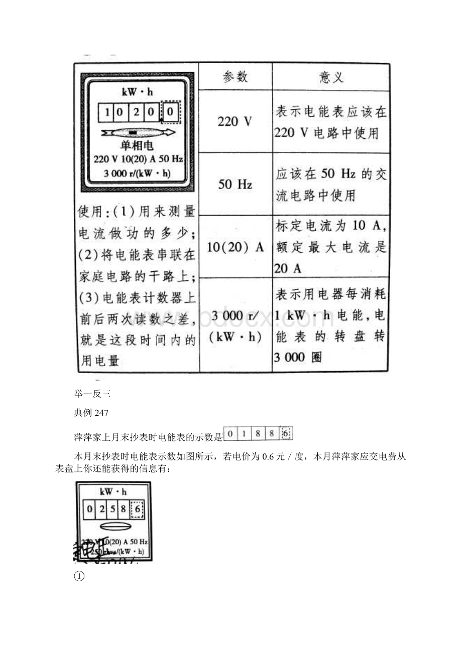 中考物理试题调研 题型50 电能表的参数及其读数.docx_第3页