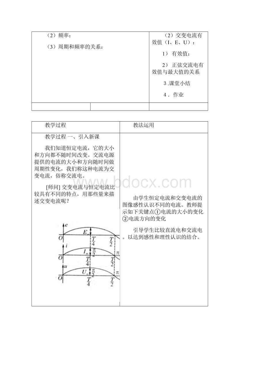 鲁科版高中物理选修32《交变电流的特点》教案新版.docx_第2页