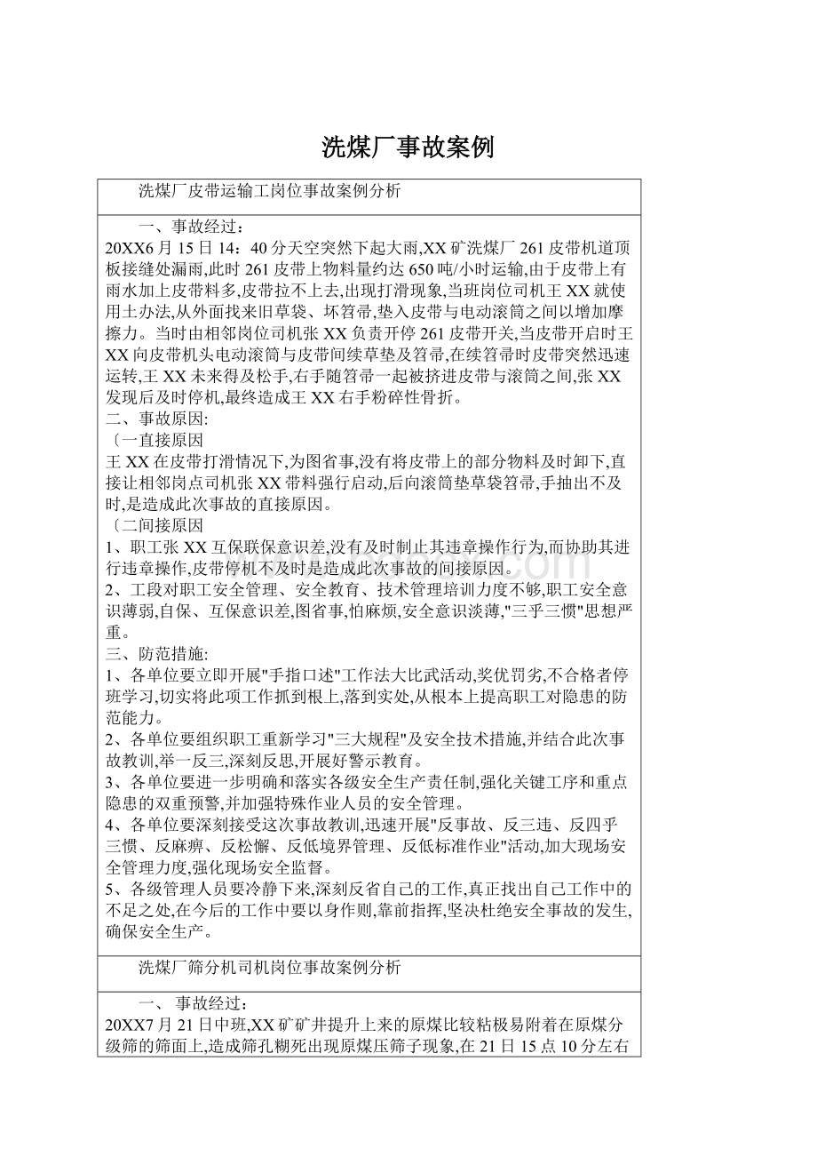 洗煤厂事故案例Word格式文档下载.docx