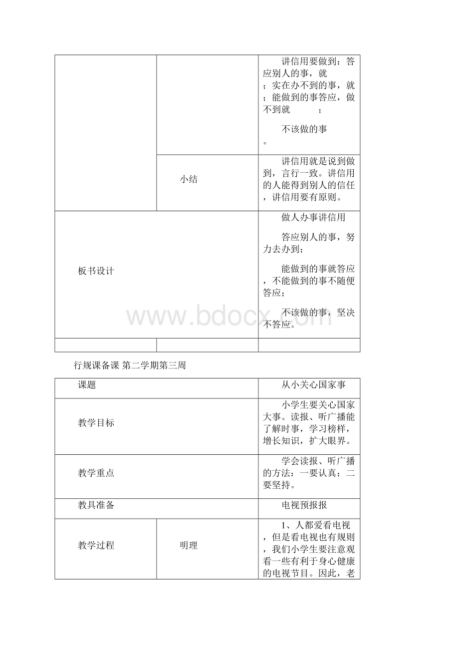 行规教案五年级第二学期Word下载.docx_第3页