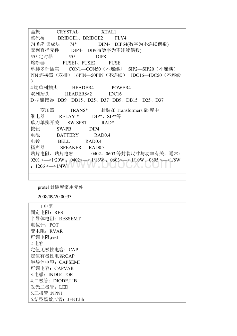 Protel常见绘图技巧及封装及元件名称及例子整理中.docx_第2页