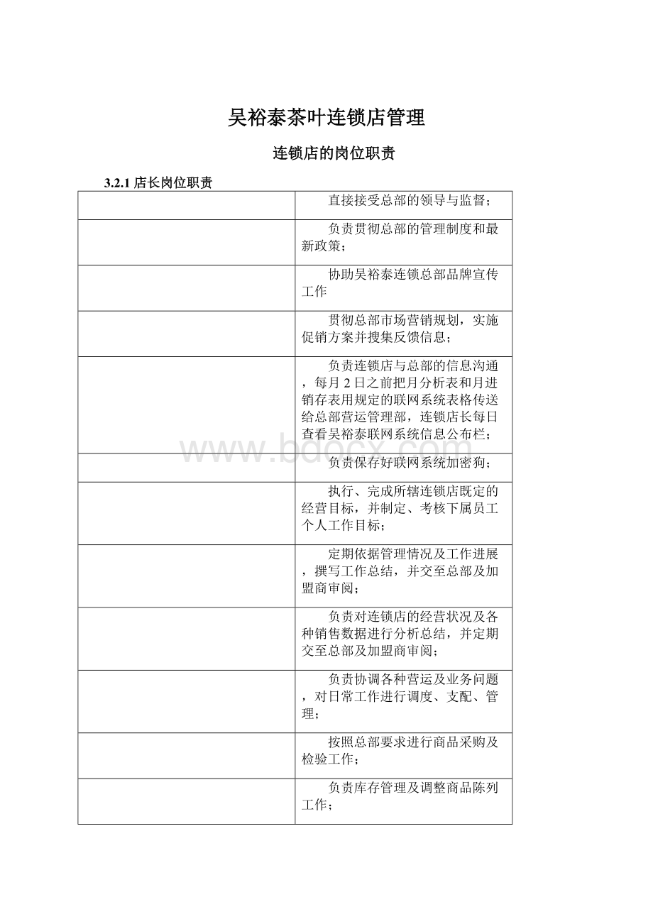 吴裕泰茶叶连锁店管理Word文件下载.docx