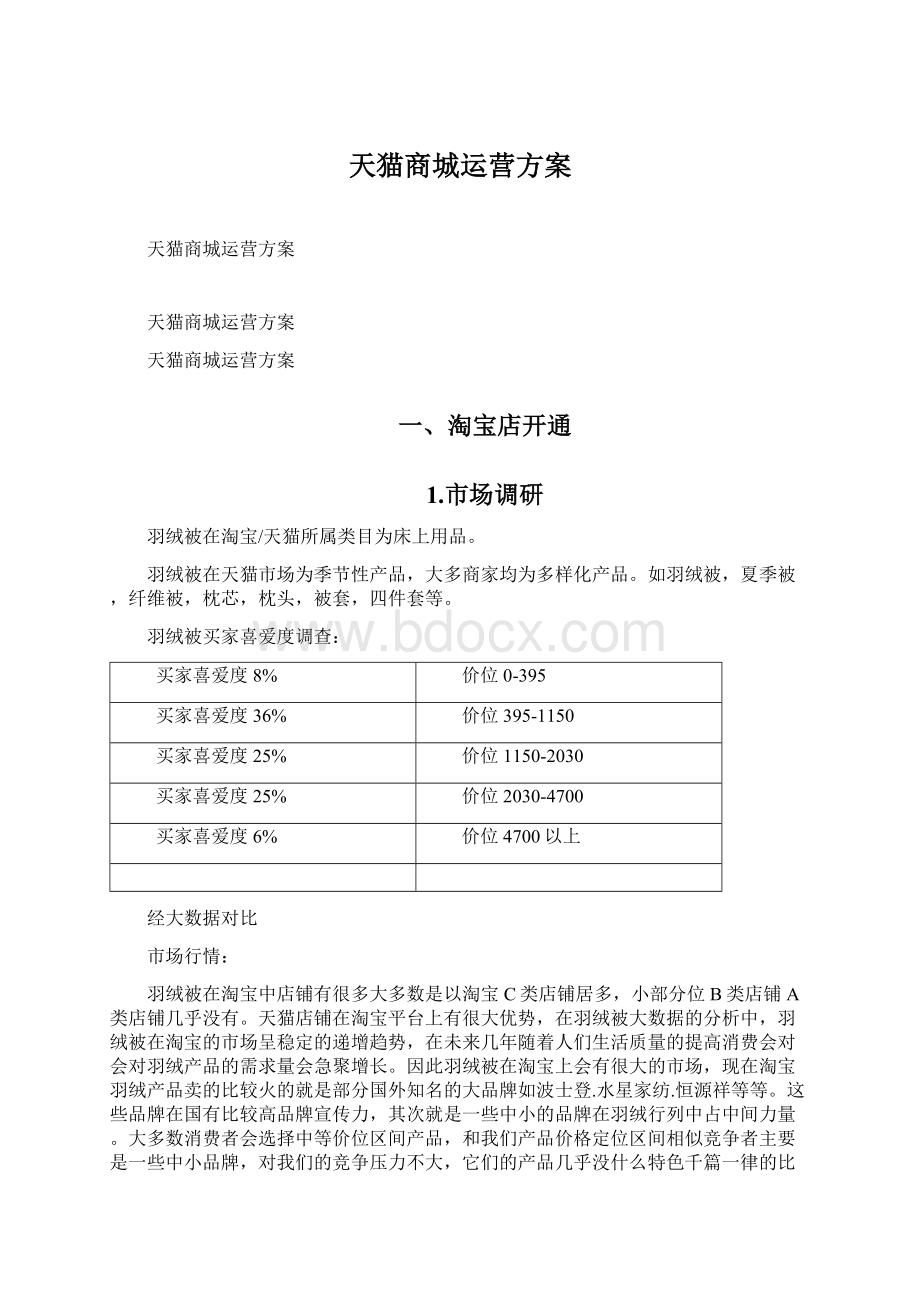 天猫商城运营方案Word文档下载推荐.docx