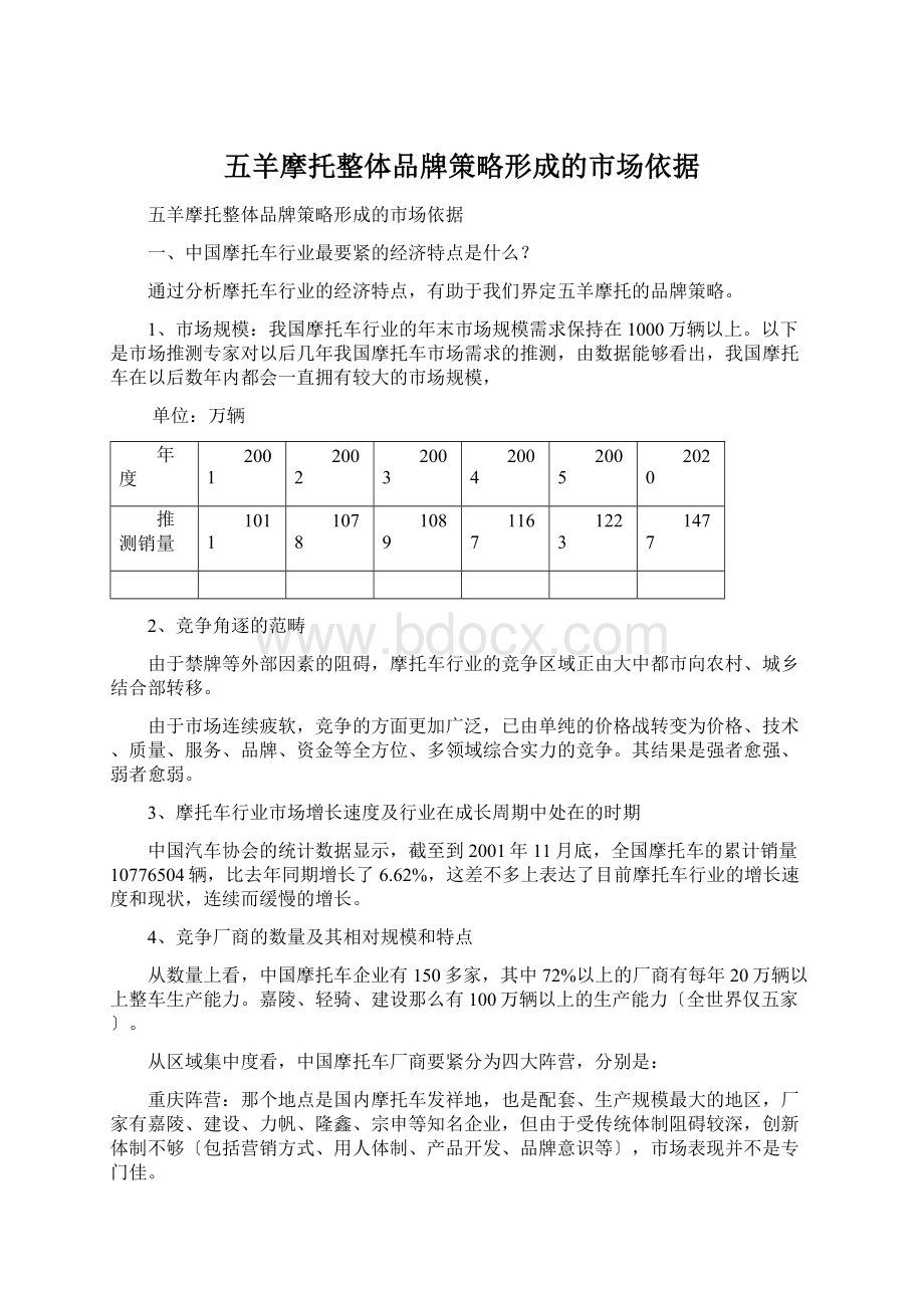 五羊摩托整体品牌策略形成的市场依据Word格式文档下载.docx_第1页