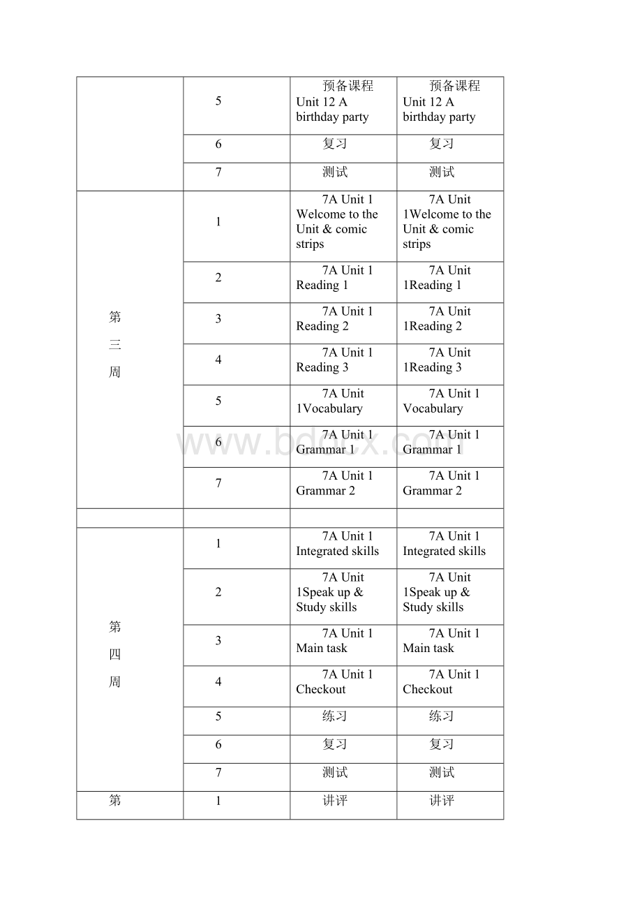 初中英语教学进度表七年级上.docx_第2页